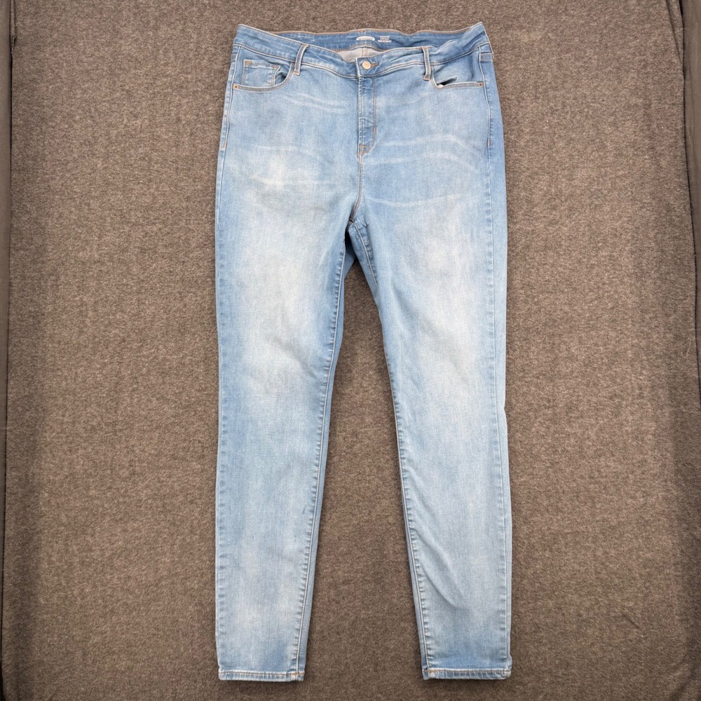 Old Navy Rockstar Super Skinny Built-In Sculpt Jeans Light Wash Blue 18 Tall